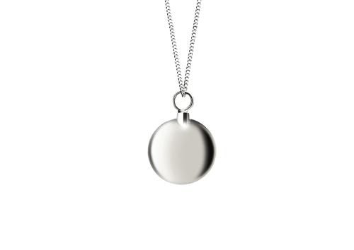 Urnhanger, zilver gerhodineerd rond glad (13mm.) - 20776