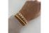 Armband, zilver geel verguld koord (lengte: 18cm.) 1 jaar garantie op double - 20894