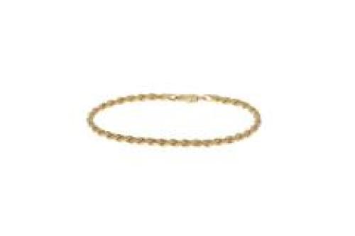 Armband, zilver geel verguld koord (lengte: 18cm.) 1 jaar garantie op double - 20894