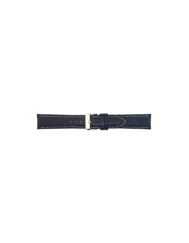 Alligator print calf leather watch strap, mat. With strong case and buckle connection, stitchinged loop and stainless steel buckle. This watch strap has soft leather lining and is super flexible. White stitching - 20907