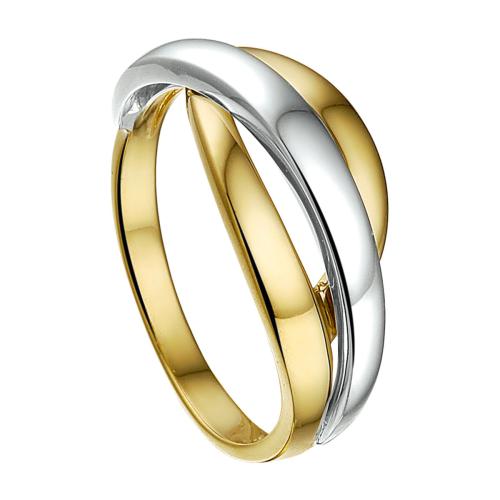 Ring, 14krt.bicolour goud  (maat 17,25) - 21000