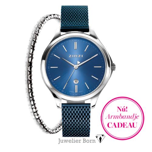Zinzi  Dameshorloge, model Classy ZIW1042BM (34mm) + Gratis Armbandje - 21022