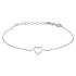 Armband, zilver gerhodineerd met hart (15-18cm) - 21054