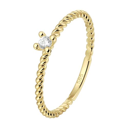 HC Ring, 14krt goud met zirconia (maat 16.5) - 21057