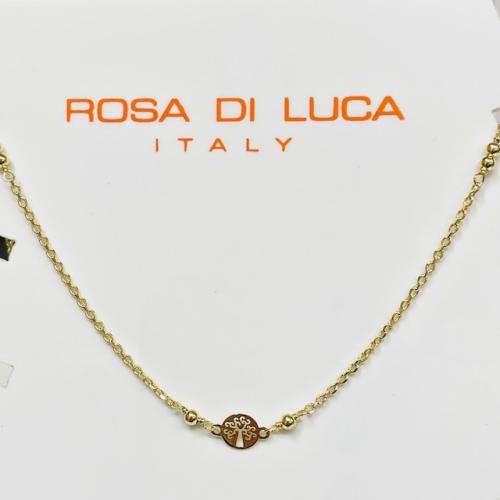 Rosa di Luca Enkelbandje, zilver verguld met levensboom (lengte:23-26cm) - 21078