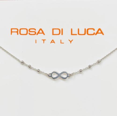 Rosa di Luca Enkelbandje, zilvergerhodineerd met infinity (lengte:23-26cm) - 21079