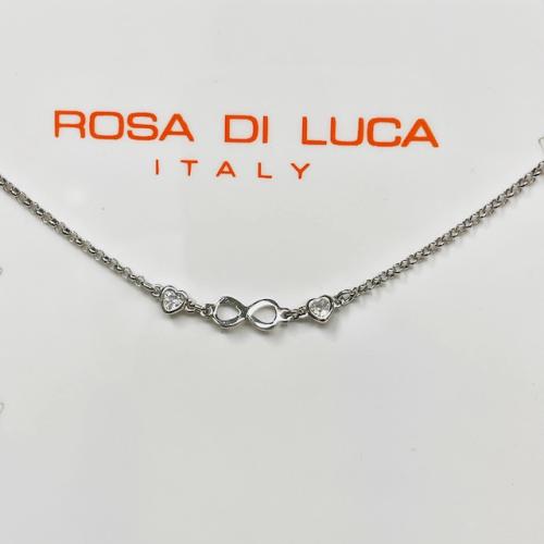 Rosa di Luca Enkelbandje, zilver infinity met hartjes (23 tot 26cm) - 21081