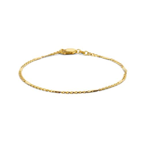 Armband, 14krt. goud fantasie-valkenoog (lengte: 19cm.) - 21094