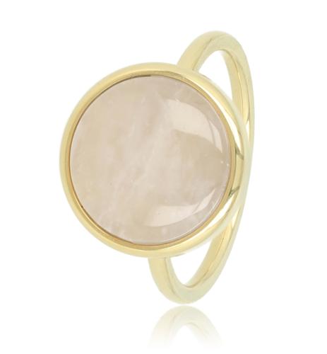 My Bendel Ring, edelstaal verguld. Met Rozenkwarts - 21118