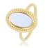 My Bendel Ring, edelstaal verguld. Met quartz steen (maat 17). - 21126