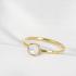 My Bendel Ring, edelstaal verguld. Met quartz steen. Wit (maat 16). - 21132