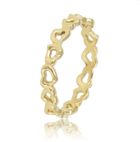 My Bendel Ring, edelstaal verguld. Hartjes 3,5mm (maat 16). - 21154