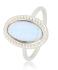 My Bendel Ring, edelstaal. Met Quartz steen (maat 16). - 21169