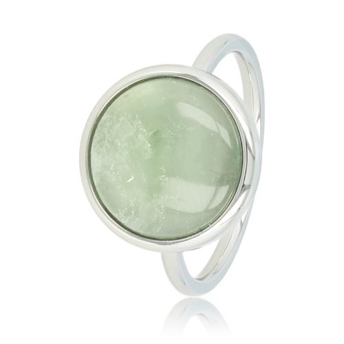 My Bendel Ring, Edelstaal met groene Flourite edelsteen (maat 16). - 21184