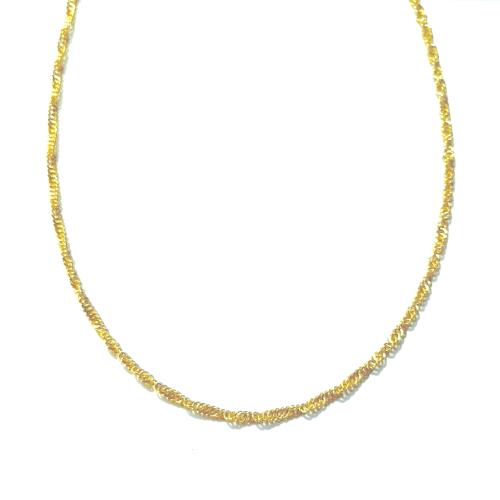 Fjory Collier, 14krt.goud met massief zilveren kern singapore 3mm. (lente:45cm.) - 21198