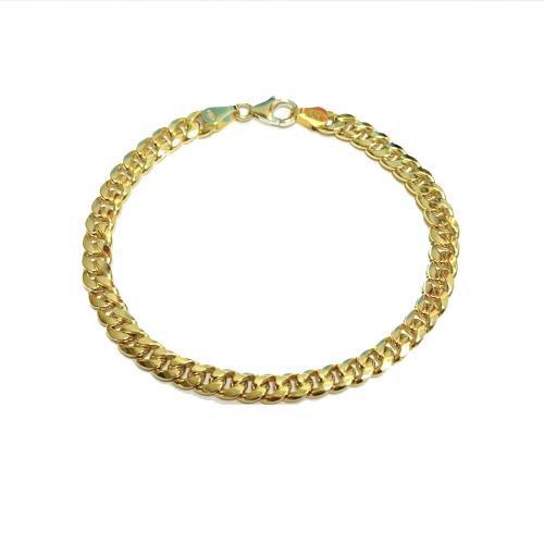 Fjory Armband, 14krt.goud met massief zilveren kern gourmet 5.5mm. (lente:19cm.) - 21201