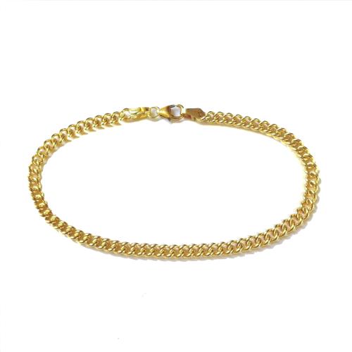 Fjory Armband, 14krt.goud met massief zilveren kern gourmet 3,8mm. (lente:19cm.) - 21203