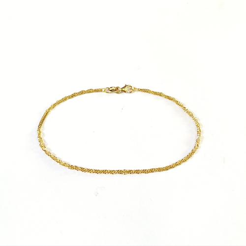 Fjory Armband, 14krt.goud met massief zilveren kern singapore 2mm. (lente:19cm.) - 21205