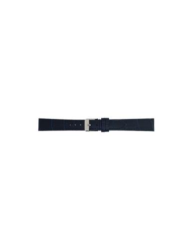 Flat or thin alligator print, calf leather watch strap with stainless steel buckle and soft nubuck lining. - 21243