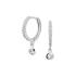 HC Oorringen, zilver gerhodineerd met zirkonia (11,5mm.) - 21274