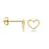 HC Oorknoppen, 14krt.goud hart (5x5,5mm.) - 21276