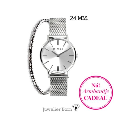 Zinzi Dameshorloge, model Retro Mini ZIW1802 (Zilver)(24mm) - 21291