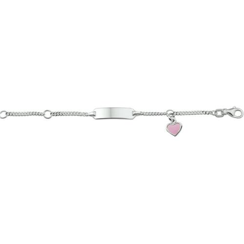Graveerarmband, zilver met hartje (lengte: 11-13cm.) - 21301