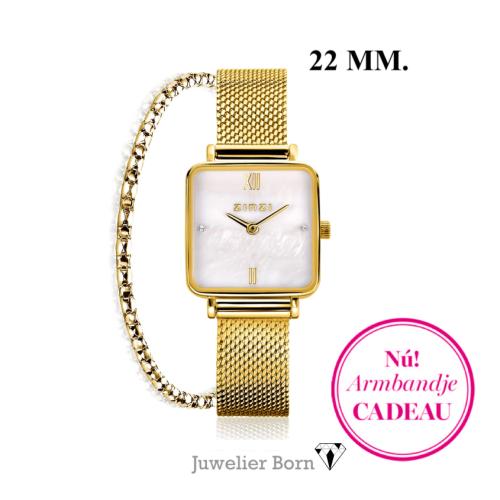 Zinzi  Dameshorloge, model Square Mini Gold (22mm) ZIW1734 - 21306