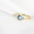 My Bendel Ring, edelstaal verguld met blauwe glassteen - 21324