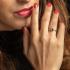 My Bendel Ring, edelstaal verguld met blauwe glassteen - 21324