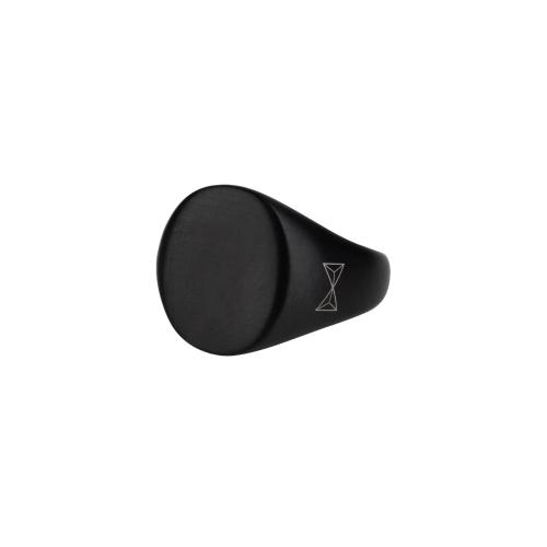 AZE Jewels Ring, model AZ-RG002-B  Zwart Edelstaal (Maat 19) - 21363
