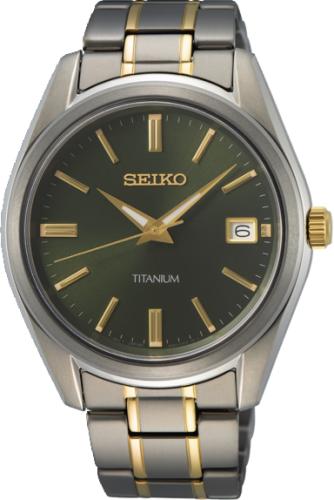 Seiko SUR377P1 Titanium Bi-Colour met groene wijzerplaat - 21381