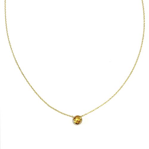 Swing Jewels Collier, 14krt.goud met citrien Birthstone November (lengte: 42-45cm.) - 21402