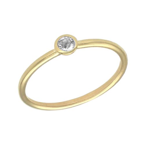 Swing Jewels Ring, 14krt.goud met Bergkristal Birthstone April (maat 50) - 21403