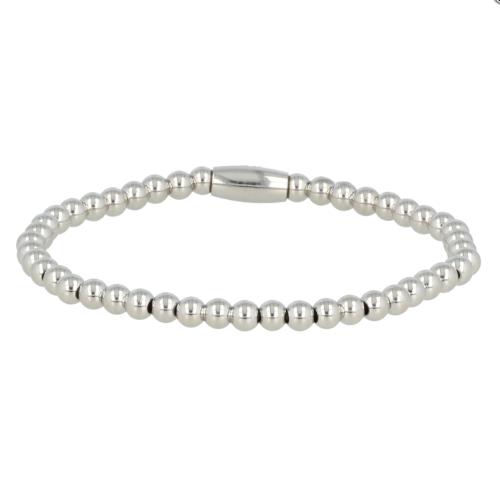 My Bendel Armband, Elastische Edelstalen armband 4mm bol (17cm). - 21501