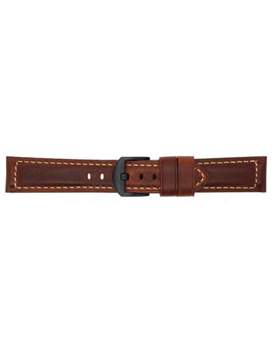 High quality Top Grain Leather Watch Band. Genuine Italian calf leatherskin watch strap. Soft lining and heavy padding but still extremely flexible. Fitted with a stainless steel, PVD black buckle.We offer this watch strap with a black buckle but also hav