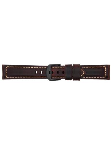 High quality Top Grain Leather Watch Band. Genuine Italian calf leatherskin watch strap. Soft lining and heavy padding but still extremely flexible. Fitted with a stainless steel, PVD black buckle.We offer this watch strap with a black buckle but also hav