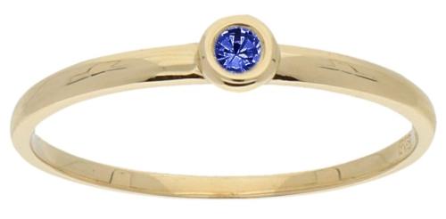 Jackie Ring,14krt.goud met saffier (kastje:4mm.) maat 56 - 21619