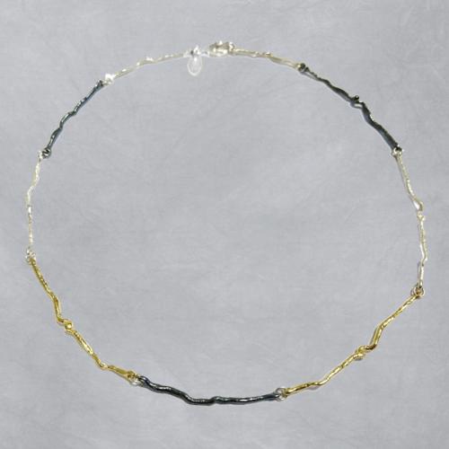 Jeh Jewels Collier, zilver/oxie/verguld  model 20888 (lengte: 43cm.) - 21722