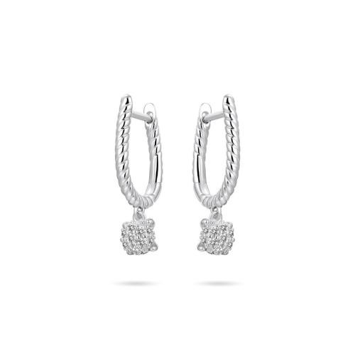 Oorringen, zilver met zirconia - 21770