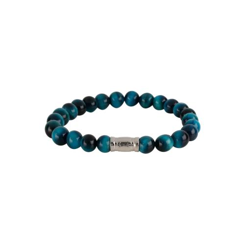AZE Armband AZ-BS027-A  maat:19cm. (blue tiger eye) - 21826