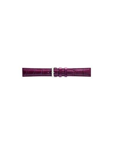 EXTRA LONG alligator print calf leather watch strap, mat. With strong case and buckle connection, stitchinged loop and stainless steel buckle. This watch strap has soft leather lining and is super flexible. - 21870