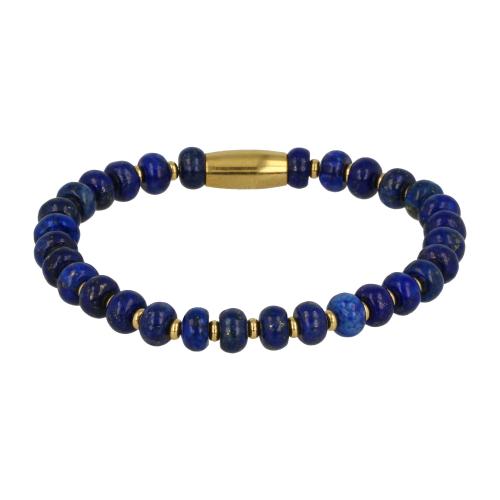 My Bendel Armband, Elastische Kralenarmband met Lapis Lazuli Edelsteen (Medium). - 21888