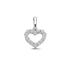 HC Hanger, 14krt.witgoud hart met zirconia (9x8mm.) - 21904