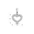 HC Hanger, 14krt.witgoud hart met zirconia (9x8mm.) - 21904