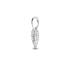 HC Hanger, 14krt.witgoud hart met zirconia (9x8mm.) - 21904