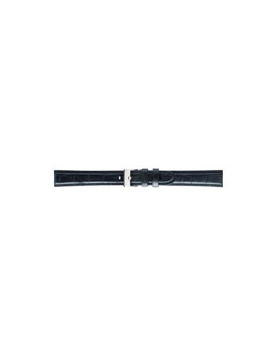 EXTRA LONG alligator print calf leather watch strap, mat. With strong case and buckle connection, stitchinged loop and stainless steel buckle. This watch strap has soft leather lining and is super flexible. - 21935