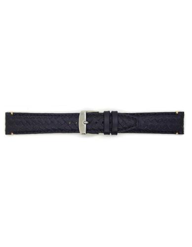 Hand braided top grain black calf leather watch strap with nubuck lining. This high end watch strap from the exclusive PRIME collection is available in 5 colors ,4 sizes and is exclusively made for BBS - 21941
