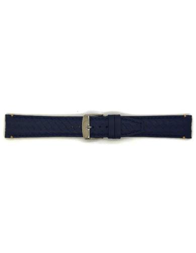 Hand braided top grain calf leather watch strap in navy blue with nubuck lining. This high end watch strap from the exclusive PRIME collection is available in 5 colors ,4 sizes and is exclusively made for BBS - 21942