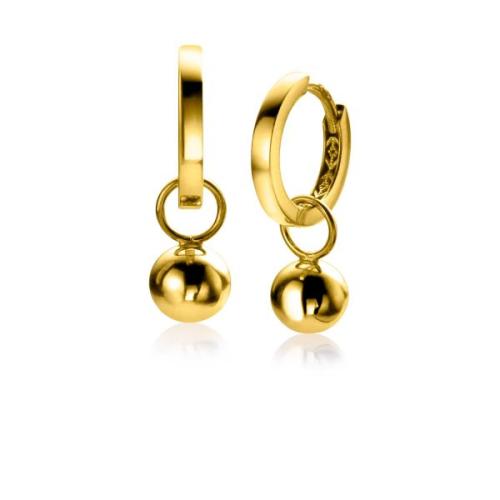 ZINZI Oorbedels, model ZGCH392 14krt.goud bolletje 6mm. (excl.oorringen) - 21989